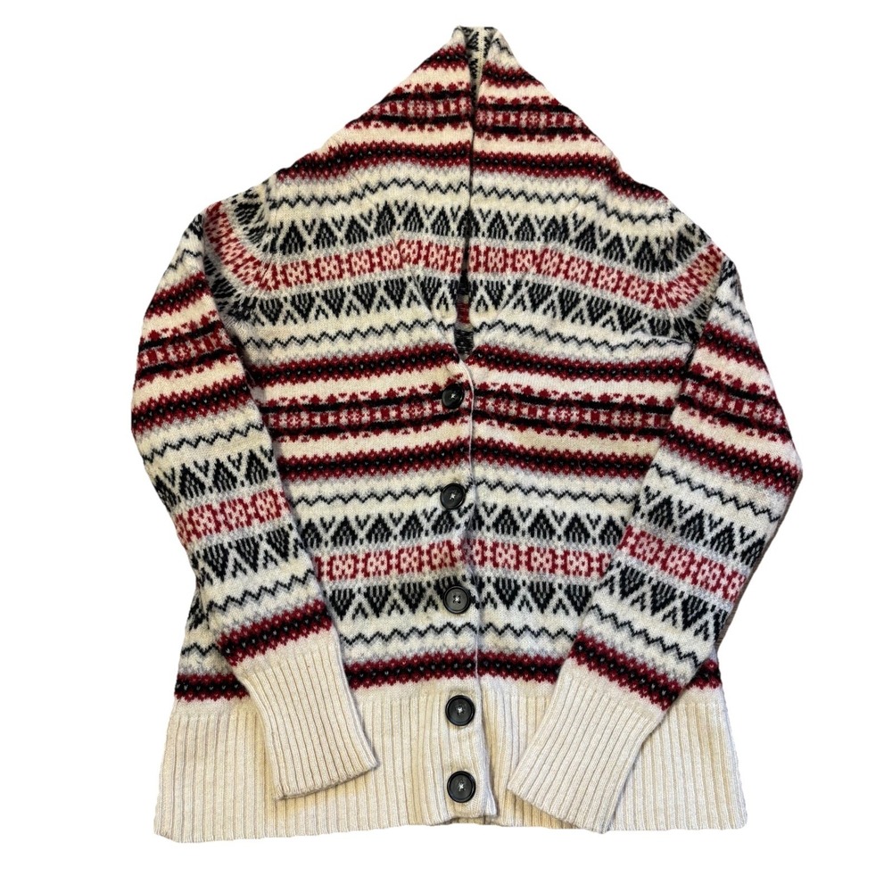 Vintage Cambridge Dry Goods Lambswool Blend Cardigan Sweater‎ Fair Isle Size M